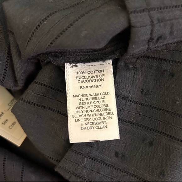 Cupio black ruffle smocked embroidered blouse with square neckline size L - Picture 7 of 10